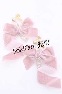 LOTUS ribbon / イヤリング  ピンクベロア O-25-11-12-016-EL-AC-IG-OS