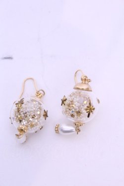 画像1: アソビゴコロ×オトメゴコロ / クリスマスオーナメントのピアス  ゴールド×クリア O-25-11-12-020-LO-AC-IG-OS