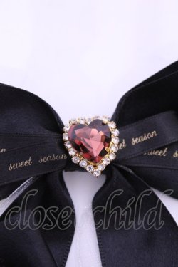 画像2: Sweet Season / リボンクリップ  クロ×ワインビジューハート O-25-11-12-027-LO-AC-IG-OS