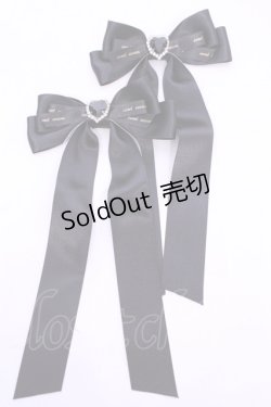 画像1: Sweet Season / リボンクリップ  クロ×ビジューハート O-25-11-12-028-LO-AC-IG-OS