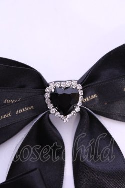 画像2: Sweet Season / リボンクリップ  クロ×ビジューハート O-25-11-12-028-LO-AC-IG-OS