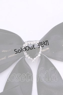 画像2: Sweet Season / リボンクリップ  クロ×ビジューハート O-25-11-12-028-LO-AC-IG-OS