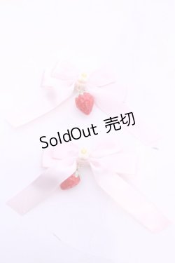 画像1: Sweet Season / リボンクリップ  ピンク×イチゴ O-25-11-12-029-LO-AC-IG-OS