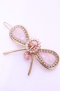 honeymignon / リボンクリップ  ゴールド×ピンク O-25-11-12-030-LO-AC-IG-OS