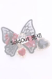 Haku Healing / バタフライリボンクリップ  クロ×アカ O-25-11-12-039-LO-AC-IG-OS