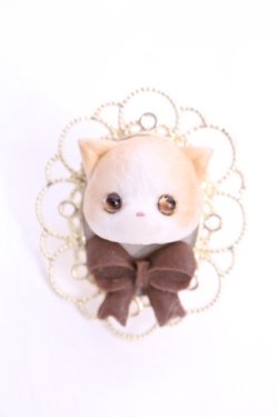 画像1: Baby Meow / ねこフェイスカメオリング  オフ O-25-11-12-047-LO-AC-IG-OS