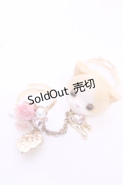 画像1: Baby Meow / 猫フェイスリング  ゴールド×ピンク O-25-11-12-049-LO-AC-IG-OS