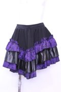 Qutie Frash / 3段フリルミニスカート  ブラック×パープル O-25-11-13-026-QU-SK-OW-OS
