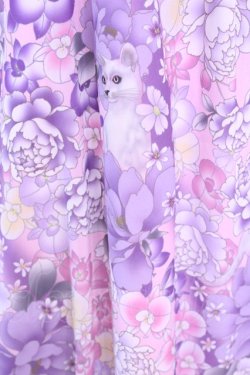 画像2: Qutie Frash / 和柄ロングスカート  ラベンダー O-25-11-13-027-QU-SK-OW-OS