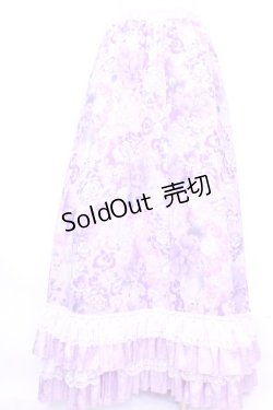 画像3: Qutie Frash / 和柄ロングスカート  ラベンダー O-25-11-13-027-QU-SK-OW-OS