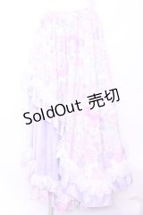 Qutie Frash / 和柄レースロングスカート  ピンク O-25-11-13-028-QU-SK-OW-OS