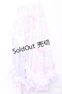 Qutie Frash / 和柄レースロングスカート  ピンク O-25-11-13-028-QU-SK-OW-OS