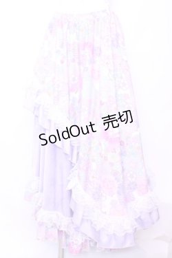 画像1: Qutie Frash / 和柄レースロングスカート  ピンク O-25-11-13-028-QU-SK-OW-OS