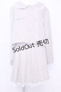 DearMyLoveRose / 丸襟レースセーラーセットアップ 3L ラテチェック O-25-11-13-029-EL-OP-OW-OS