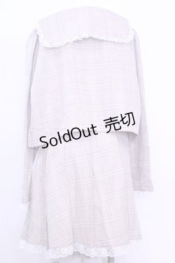 画像3: DearMyLoveRose / 丸襟レースセーラーセットアップ 3L ラテチェック O-25-11-13-029-EL-OP-OW-OS