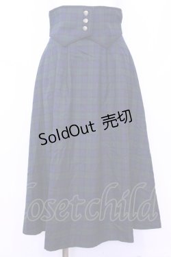 画像1: Maison de FLEUR Petite Robe canone / コルセットベルトチェックスカート  グリーン×ネイビー O-25-11-13-037-EL-SK-IG-OS