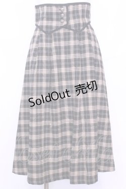 画像1: Maison de FLEUR Petite Robe canone / コルセットベルトチェックスカート  クロ×ベージュ O-25-11-13-038-EL-SK-IG-OS