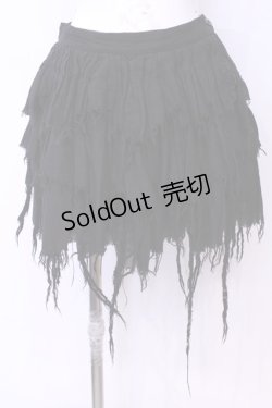 画像1: STIGMATA / カットオフランダムガーゼミニスカート Ｓ ブラック O-25-11-13-041-GO-SK-IG-OS