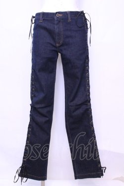 画像1: HYSTERIC GLAMOUR / サイドレースアップデニムパンツ Ｍ インディゴ O-25-11-13-042-PU-PA-IG-OS