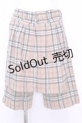 MILK / フラップ付きハーフパンツ  ベージュタータン O-25-11-13-043-ML-PA-IG-OS