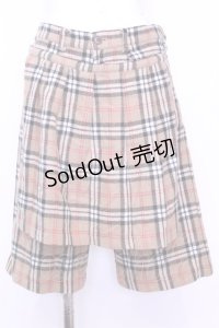 MILK / フラップ付きハーフパンツ  ベージュタータン O-25-11-13-043-ML-PA-IG-OS