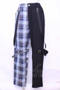 NieR Clothing / 4POCKET TWO-TONE CHECKED PANTS　パンツ F ブラック×サックス O-25-11-13-044-PU-PA-OW-OS
