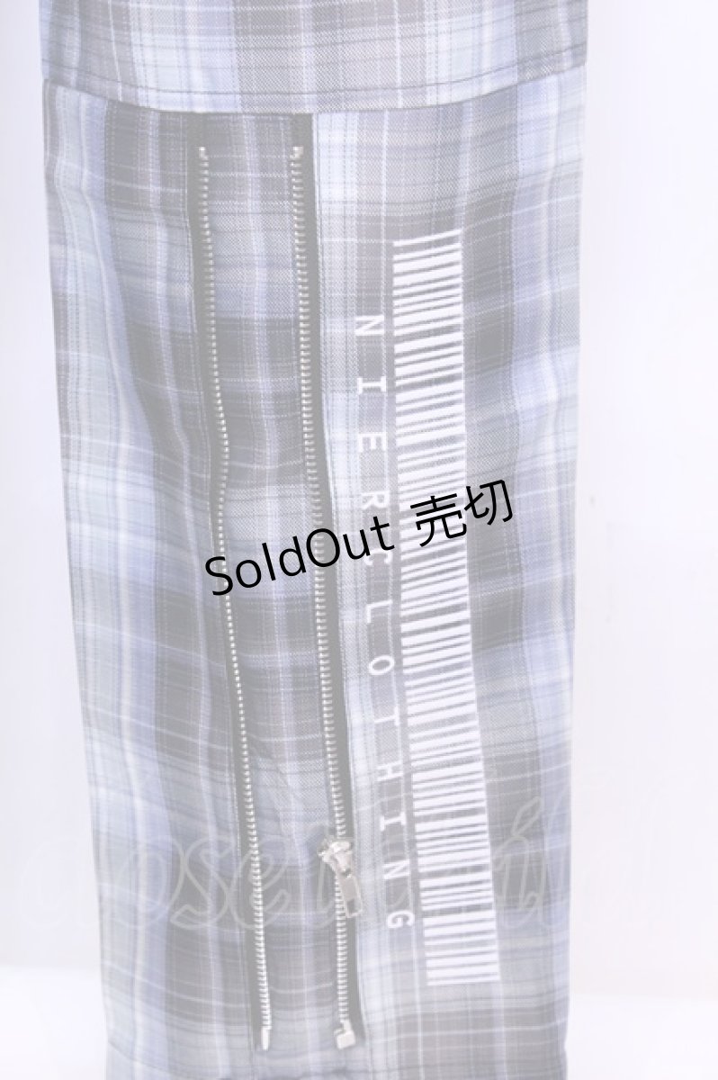 画像3: 【SALE】NieR CLOTHING / 4POCKET TWO-TONE CHECKED PANTS　パンツ F ブラック×サックス O-25-11-13-044-PU-PA-OW-ZT453 (3)