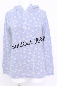 HYSTERIC GLAMOUR / ファックベア総柄パーカー  ブルー O-25-11-13-049-PU-TO-IG-OS
