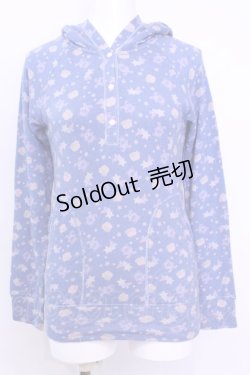 画像1: HYSTERIC GLAMOUR / ファックベア総柄パーカー  ブルー O-25-11-13-049-PU-TO-IG-OS