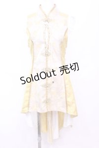 Qutie Frash / 胸開きチャイナワンピ  イエロー O-25-11-13-005-QU-OP-OW-OS