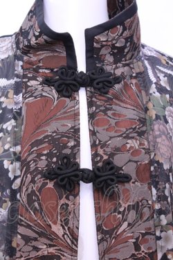 画像2: Qutie Frash / チャイナ着物ロングカーデ  ブラウン O-25-11-13-006-QU-JA-OW-OS