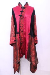 Qutie Frash / 着物チャイナチュニック  レッド O-25-11-13-008-QU-TO-OW-OS