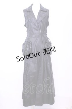 画像1: Qutie Frash / ライダースロングベスト  ブラック O-25-11-13-009-QU-TO-OW-OS