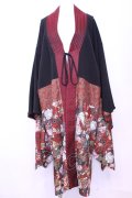 Qutie Frash / 着物ロングカーデ  レッド O-25-11-13-014-QU-JA-OW-OS