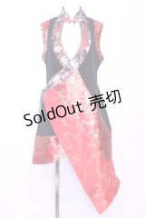 Qutie Frash / 胸開きチャイナチュニック  レッド O-25-11-13-015-QU-OP-OW-OS