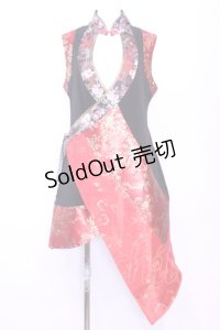 Qutie Frash / 胸開きチャイナチュニック  レッド O-25-11-13-015-QU-OP-OW-OS