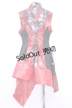 画像3: Qutie Frash / 胸開きチャイナチュニック  レッド O-25-11-13-015-QU-OP-OW-OS