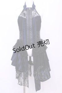 Qutie Frash / ホルターコルセットベスト  ネイビー×ブラック O-25-11-13-002-QU-JA-OW-OS