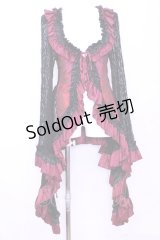 Qutie Frash / レースカーディガン  ブラック×レッド O-25-11-13-019-QU-TO-OW-OS