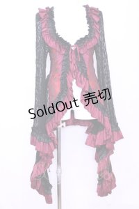 Qutie Frash / レースカーディガン  ブラック×レッド O-25-11-13-019-QU-TO-OW-OS