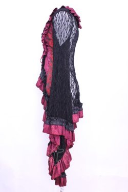 画像2: Qutie Frash / レースカーディガン  ブラック×レッド O-25-11-13-019-QU-TO-OW-OS