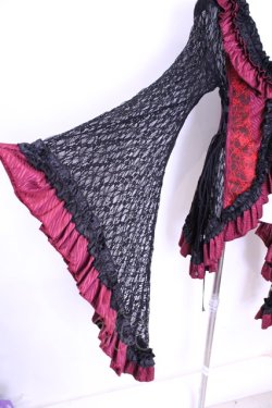 画像3: Qutie Frash / レースカーディガン  ブラック×レッド O-25-11-13-019-QU-TO-OW-OS