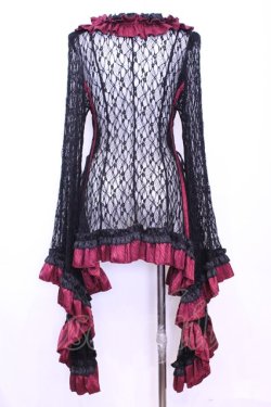 画像4: Qutie Frash / レースカーディガン  ブラック×レッド O-25-11-13-019-QU-TO-OW-OS