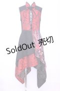 Qutie Frash / チャイナアシメワンピ  レッド×ブラック O-25-11-13-020-QU-OP-OW-OS