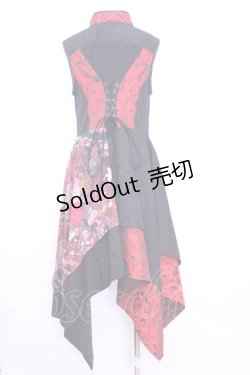 画像4: Qutie Frash / チャイナアシメワンピ  レッド×ブラック O-25-11-13-020-QU-OP-OW-OS