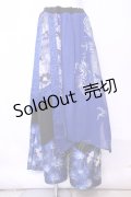Qutie Frash / 和柄ワイドパンツ  ブルー O-25-11-13-022-QU-PA-OW-ZT546