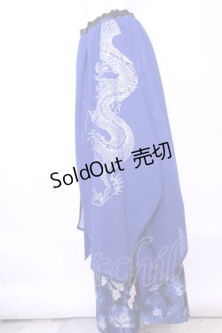 画像3: Qutie Frash / 和柄ワイドパンツ  ブルー O-25-11-13-022-QU-PA-OW-ZT546