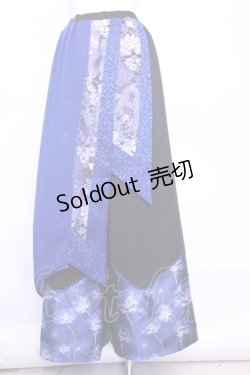画像4: Qutie Frash / 和柄ワイドパンツ  ブルー O-25-11-13-022-QU-PA-OW-ZT546