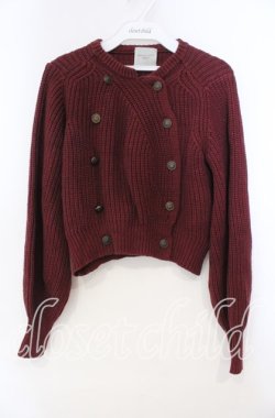画像1: Maison de FLEUR Petite Robe canone / ダブルボタンカーディガン Ｓ ボルドー O-25-11-14-024-EL-TO-IG-OS