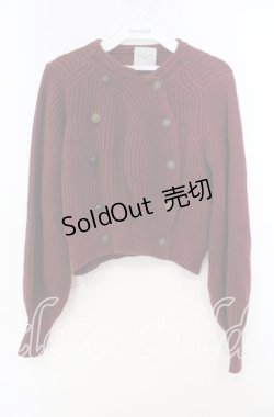 画像1: Maison de FLEUR Petite Robe canone / ダブルボタンカーディガン Ｓ ボルドー O-25-11-14-024-EL-TO-IG-OS